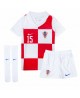 Günstige Kroatien Mario Pasalic #15 Heimtrikotsatz Kinder EM 2024 Kurzarm (+ Kurze Hosen)